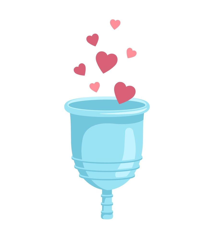 Menstrual Cup With Hearts vector