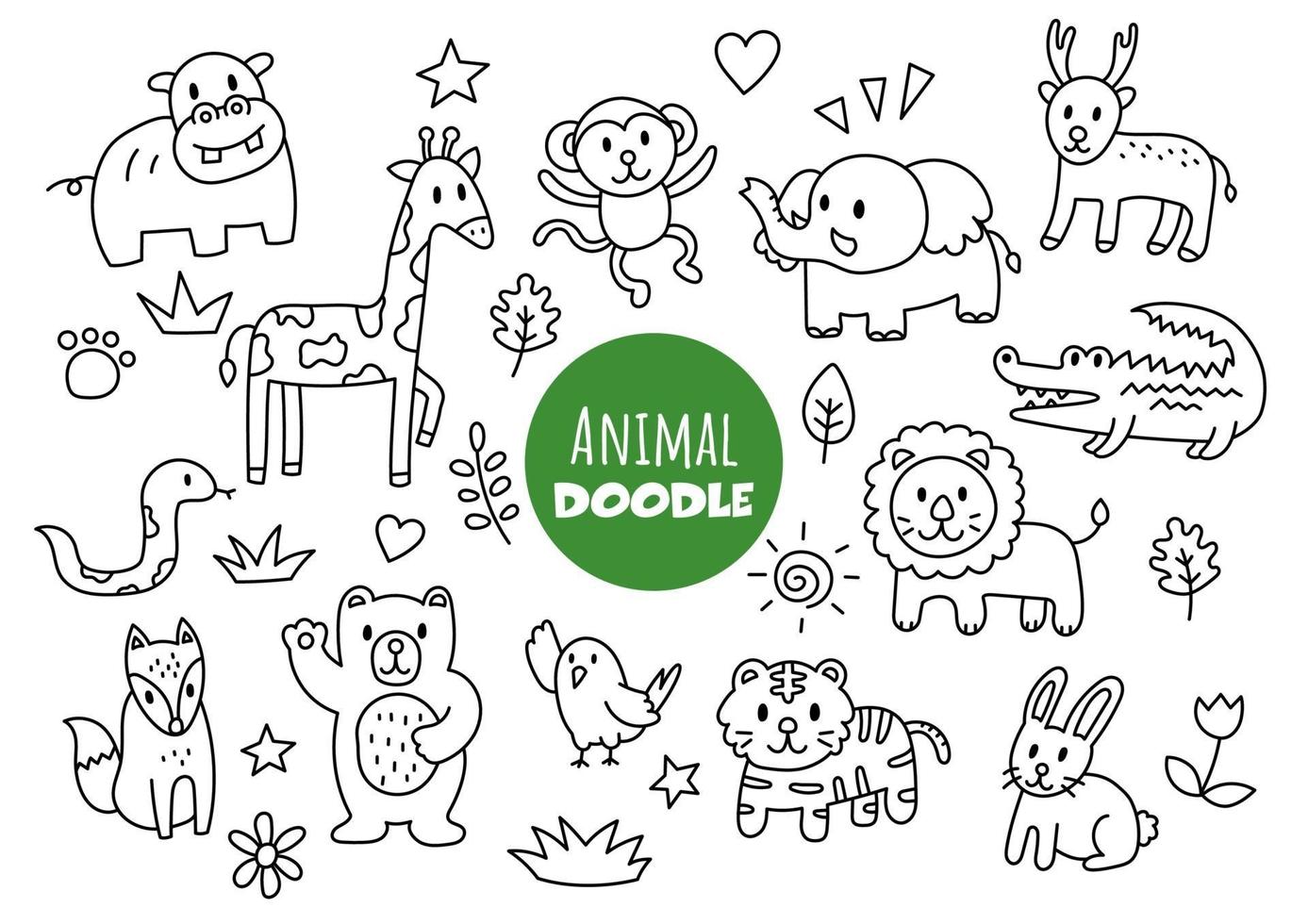 Animal kawaii doodle vector