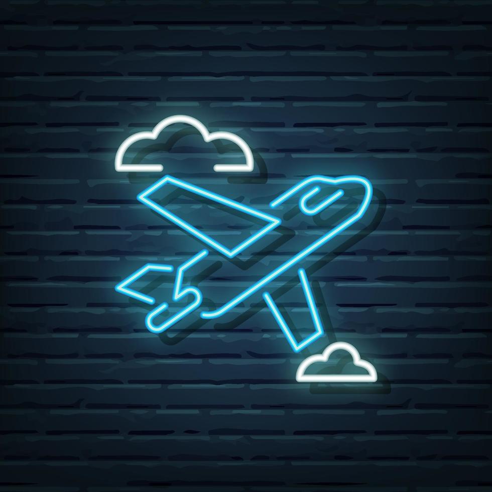 Airplane Neon Sign vector