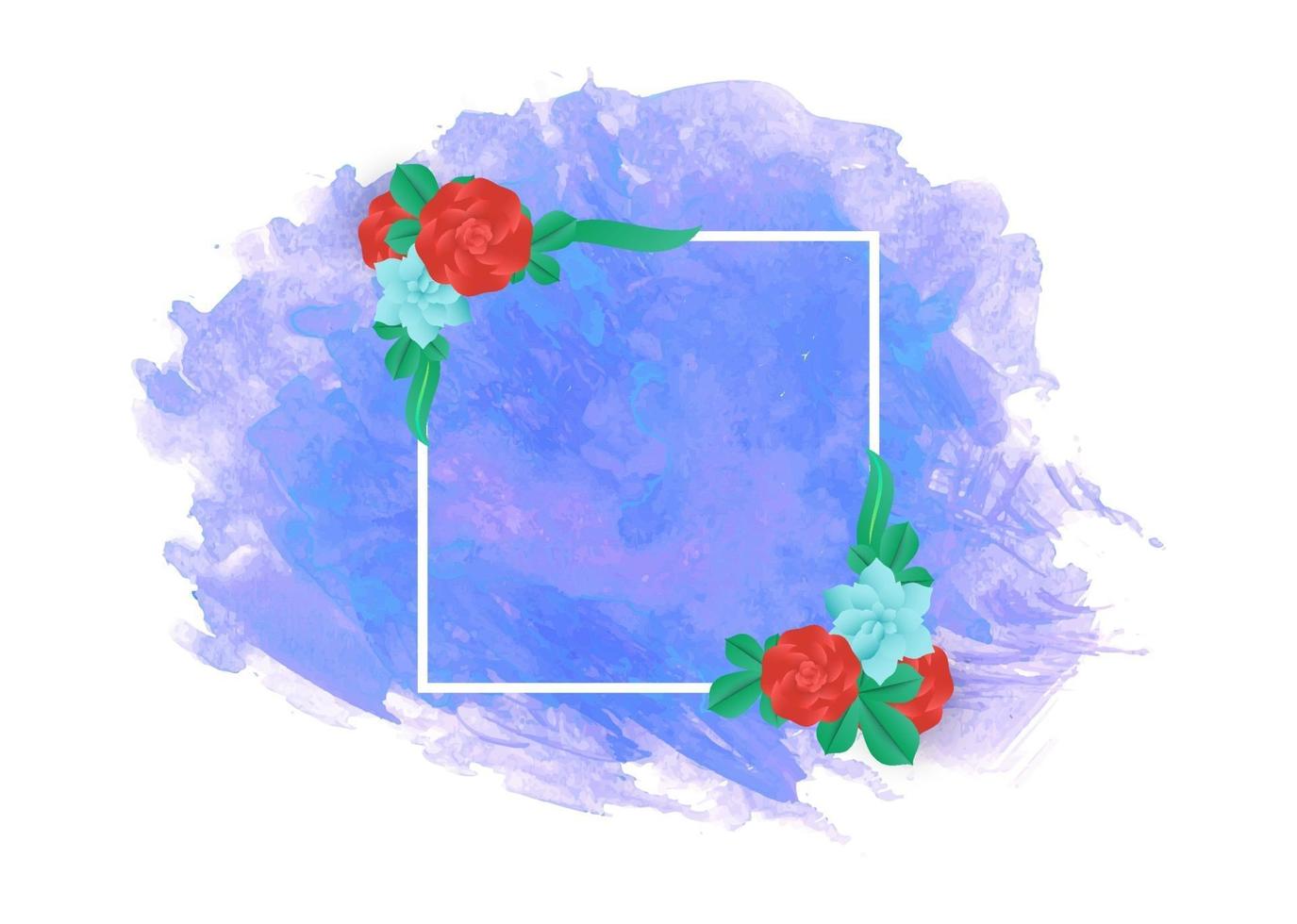 watercolor background with flower frame vector