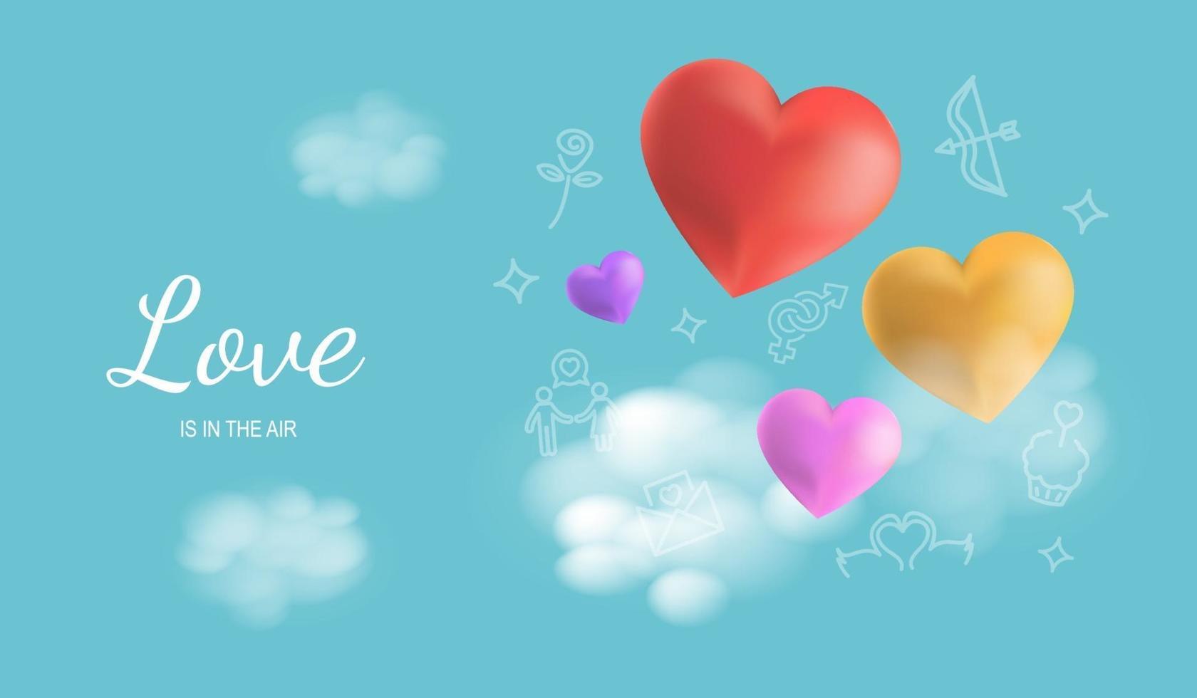 love is in the air banner vector