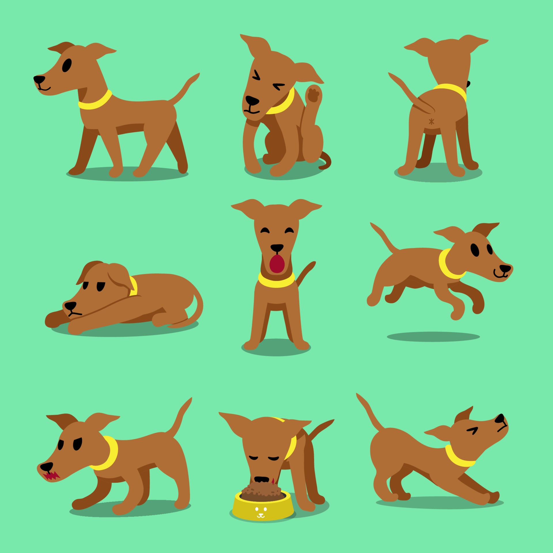 Cartoon character, brown greyhound dog poses 2296797 Vector Art at Vecteezy Cartoon character, brown greyhound dog poses 2296797 Vector Art at Vecteezy