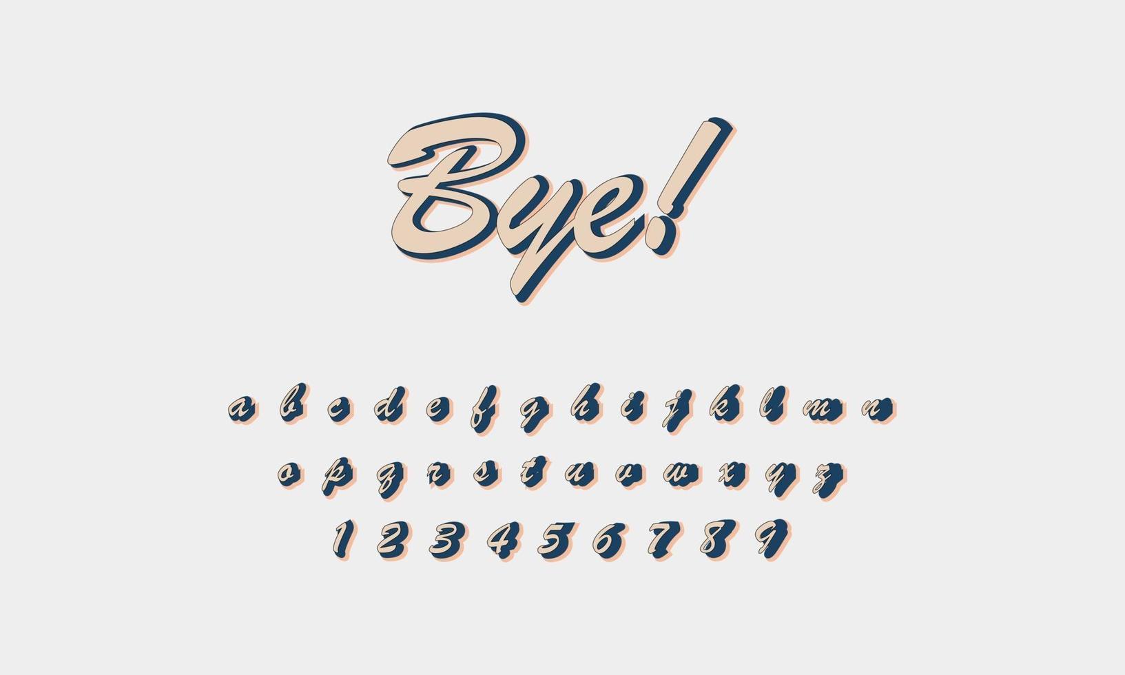 Bye text alphabet vector