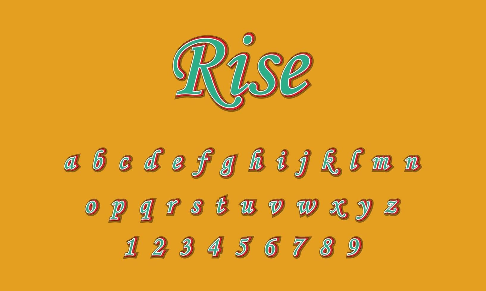 Rise text alphabet vector
