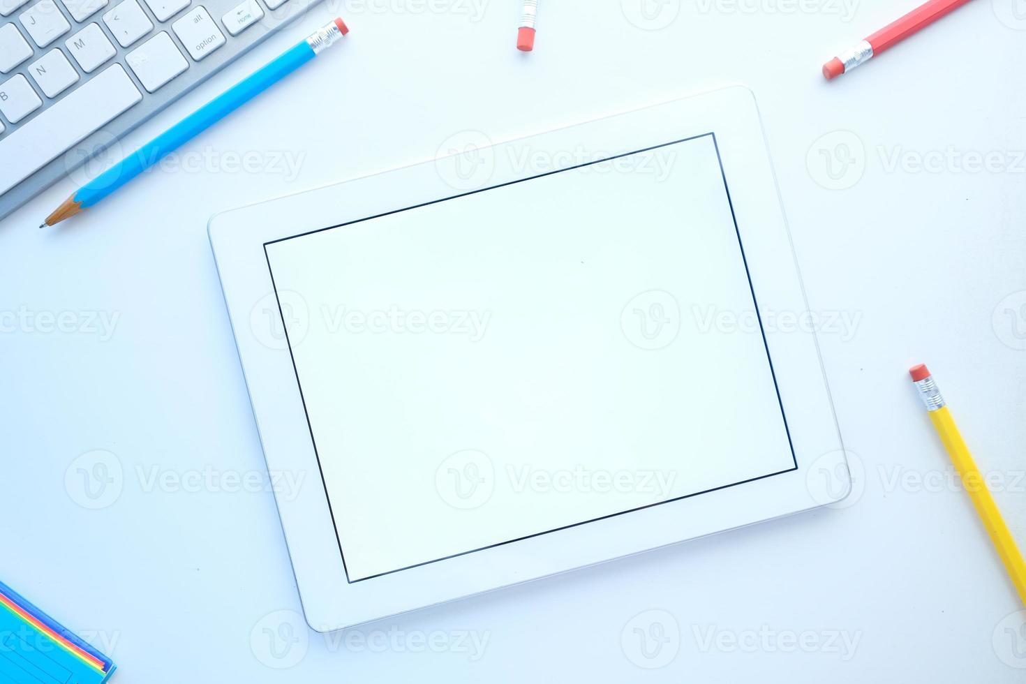 Tablet top view mock-up photo