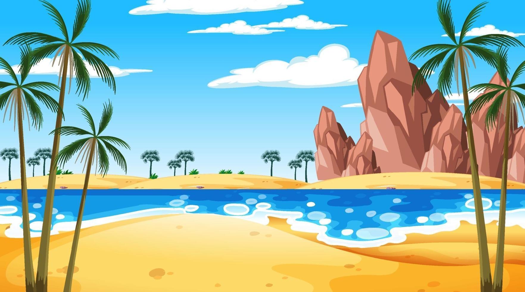 Tropical beach landscape at daytime scene vector