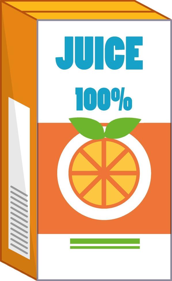 caja de jugo de naranja en estilo de dibujos animados aislado vector