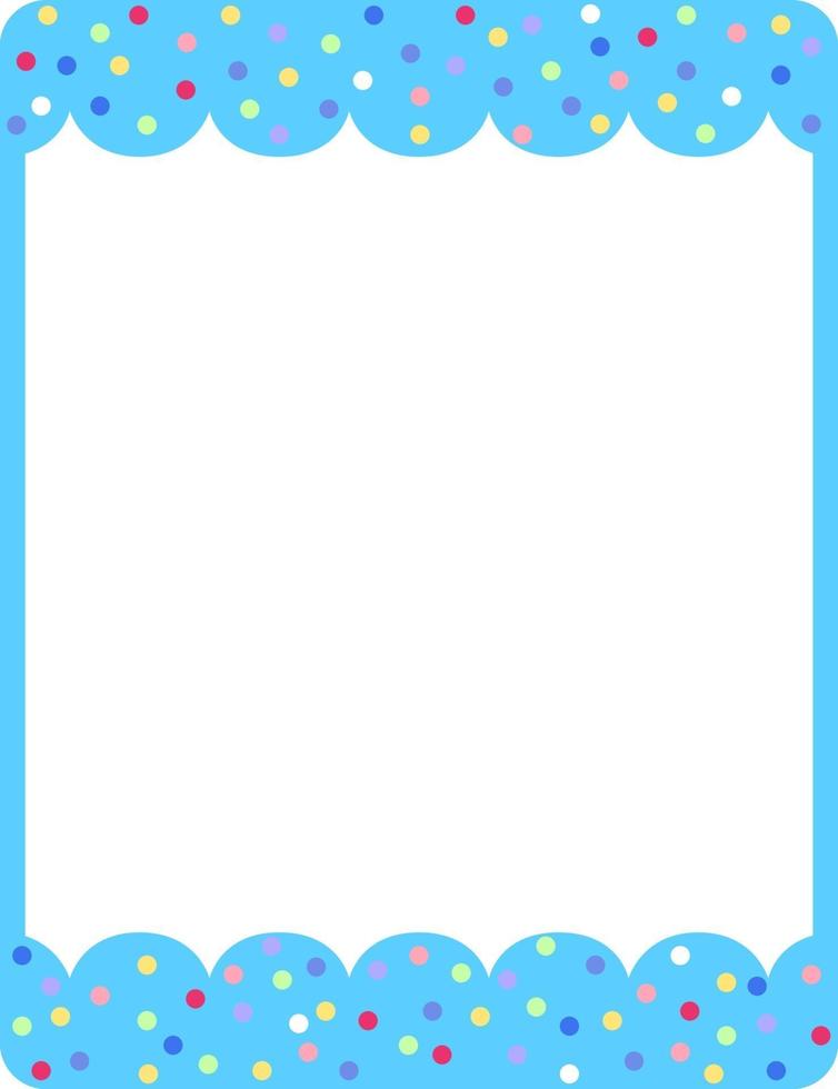 Empty blue curl frame banner template vector