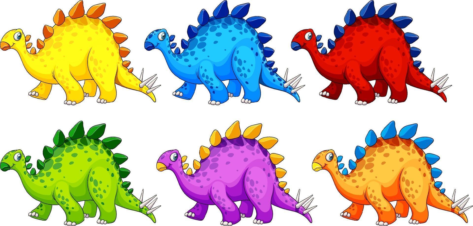 un personaje de dibujos animados de dinosaurio estegosaurio vector