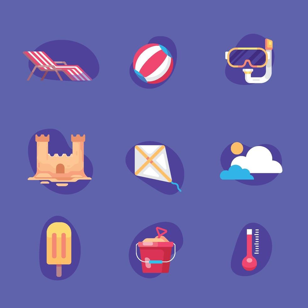 conjunto de iconos de verano vector