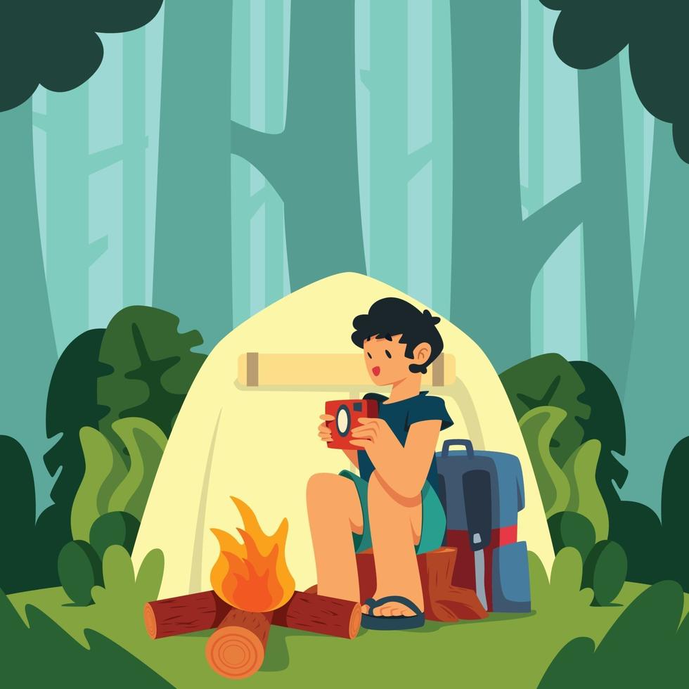 Summer Camp Design Concept vector