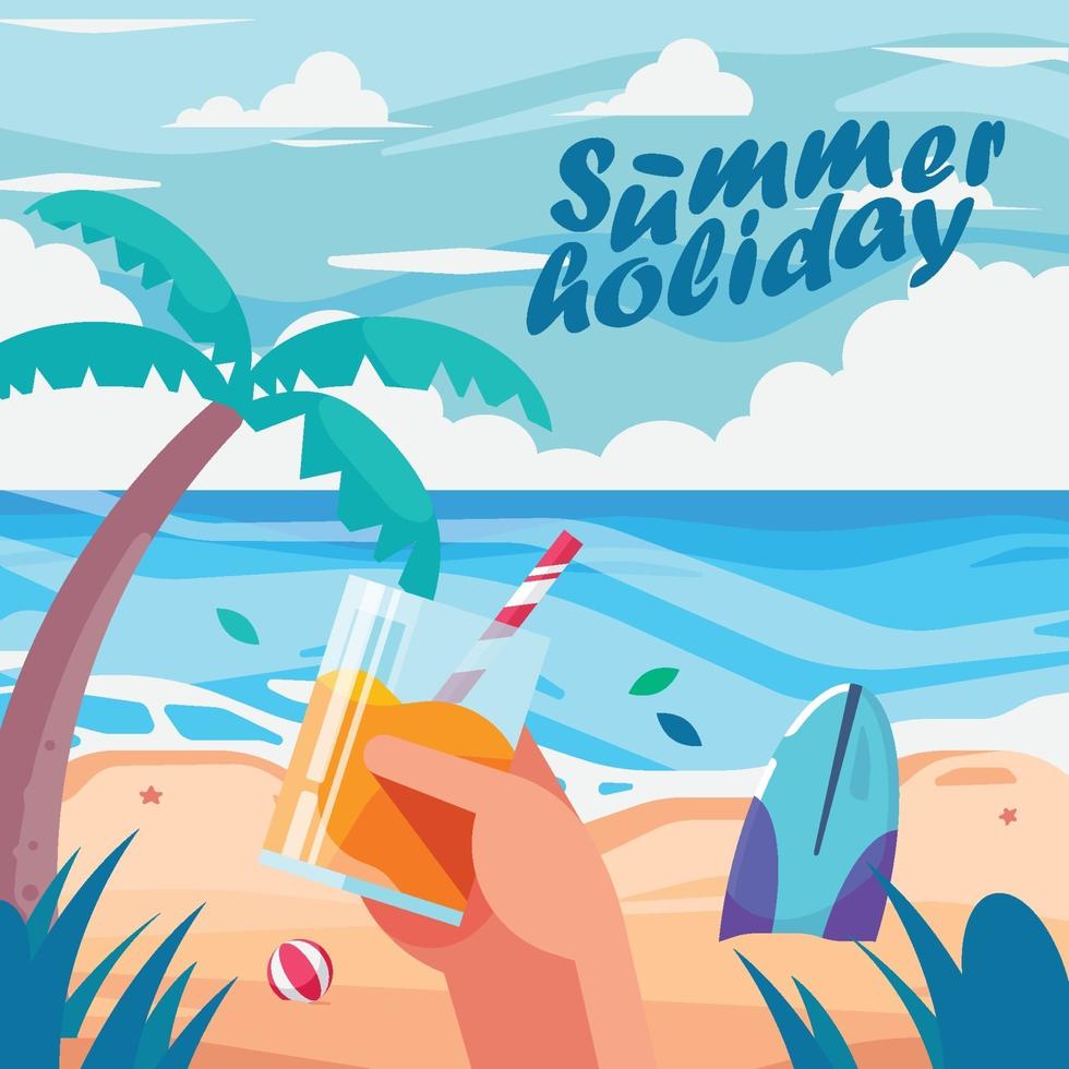 Summer Holiday Beach Background vector
