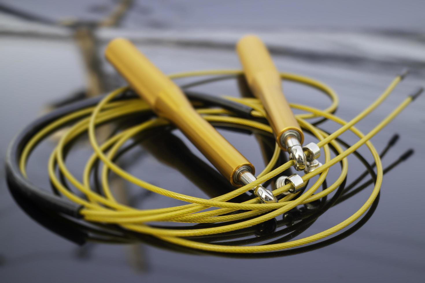Fitness jumping rope close-up photo