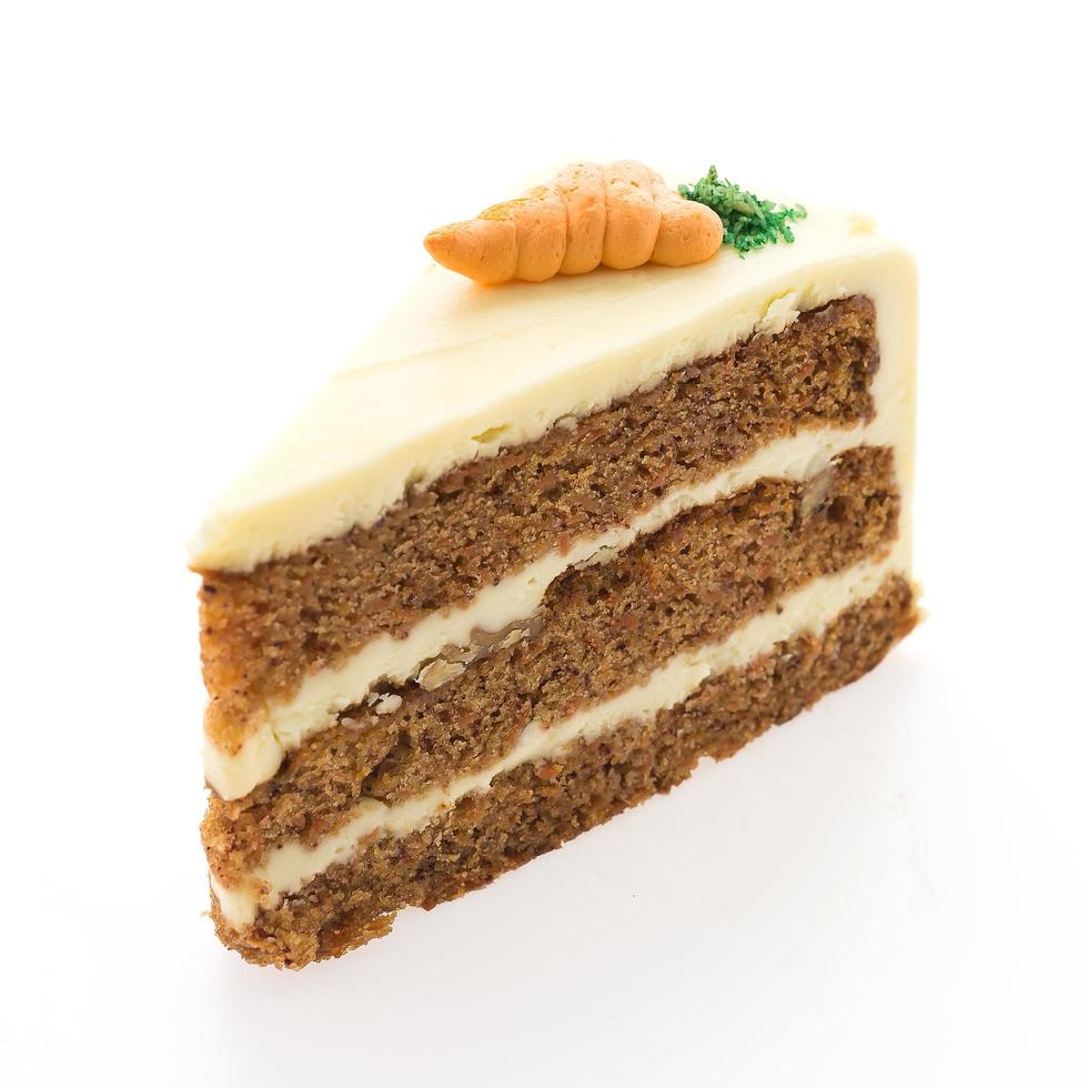 Carrot cake isolated on white background. photo