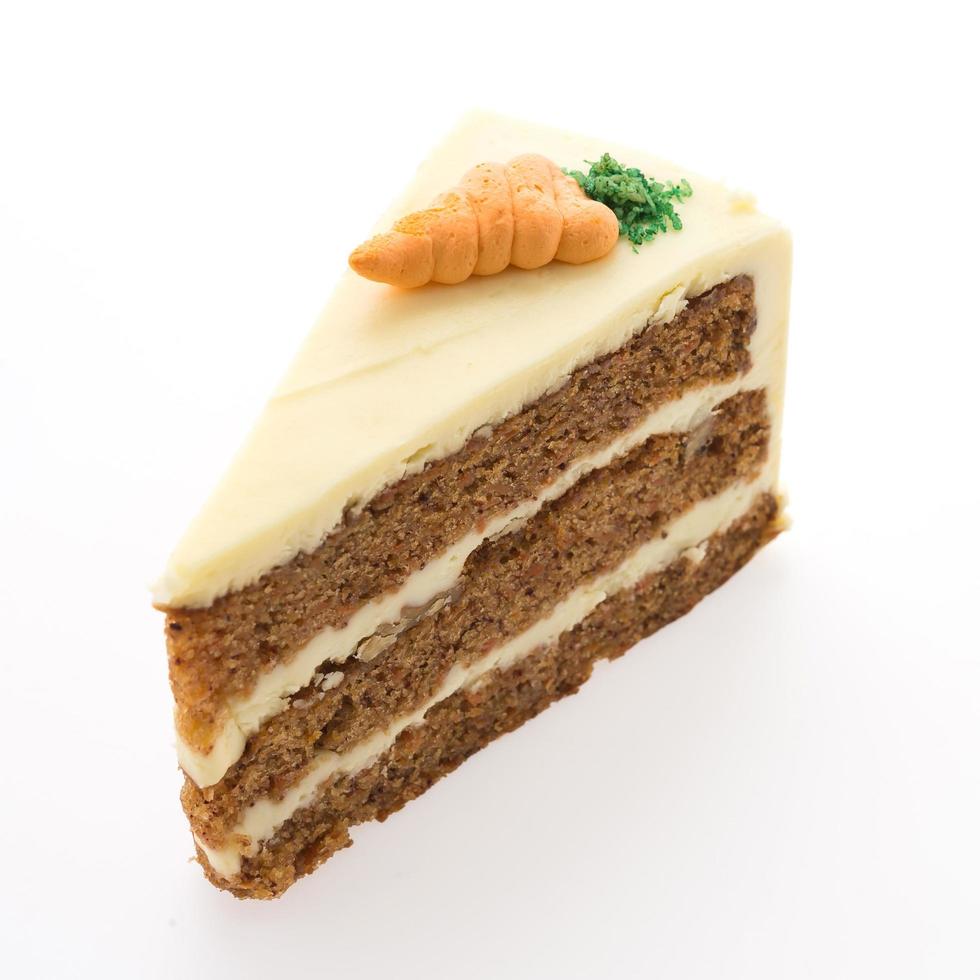 Carrot cake isolated on white background photo