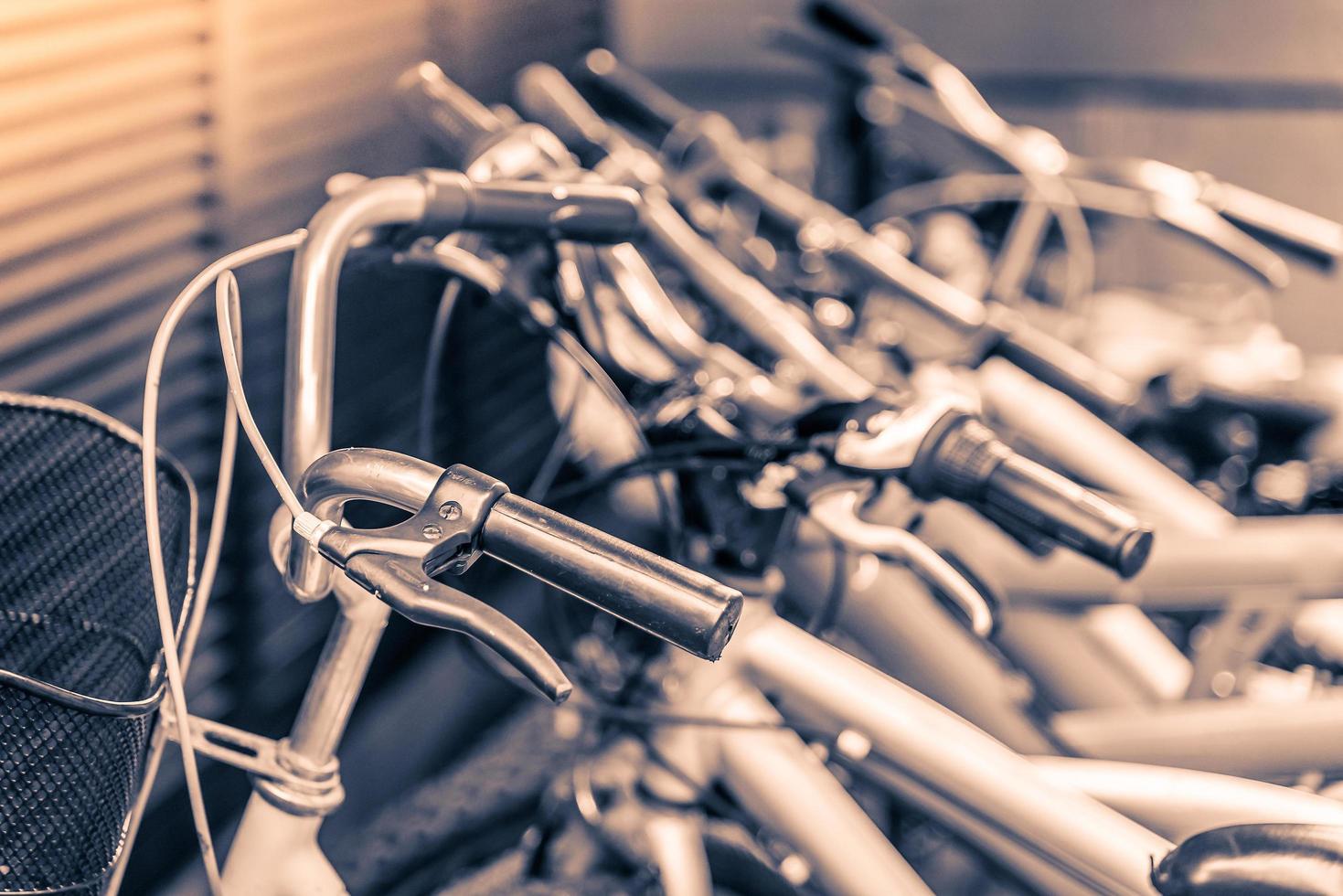 Selective focus point on bicycle - vintage filter effect photo