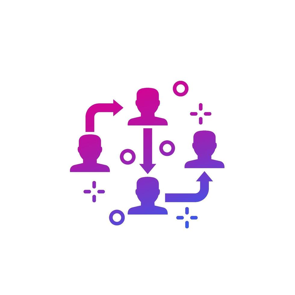 delegation and outsourcing icon on white vector