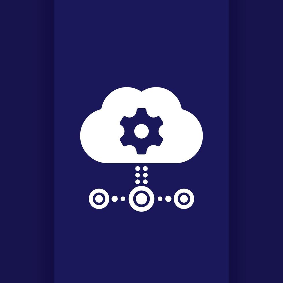 Edge computing technologies vector icon with cloud