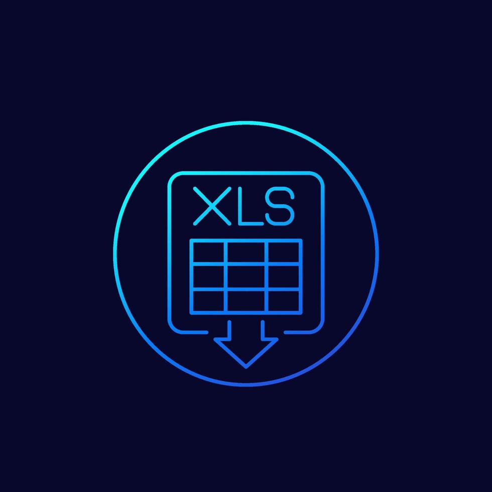 download xls document linear icon vector