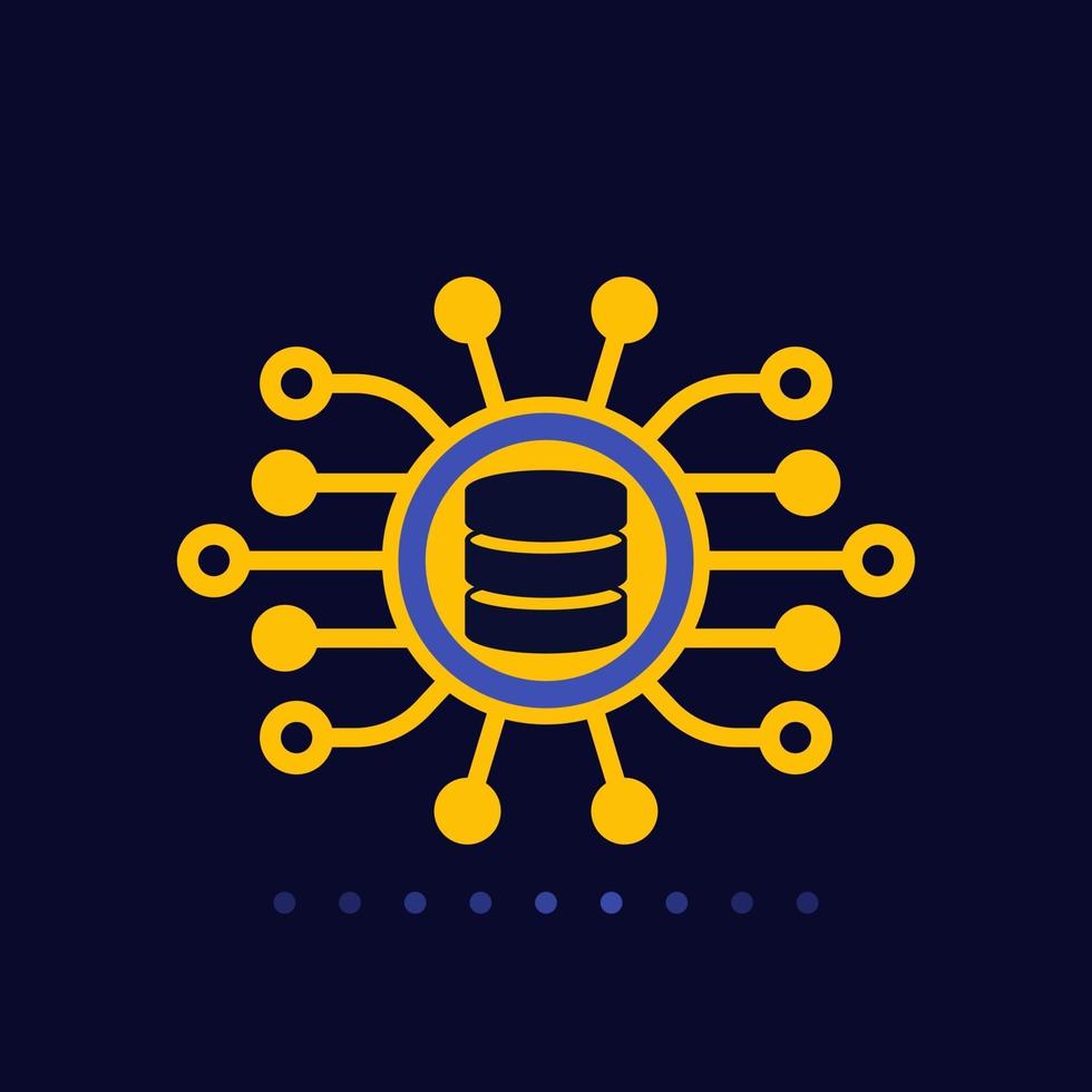 icono plano de vector de minería de datos