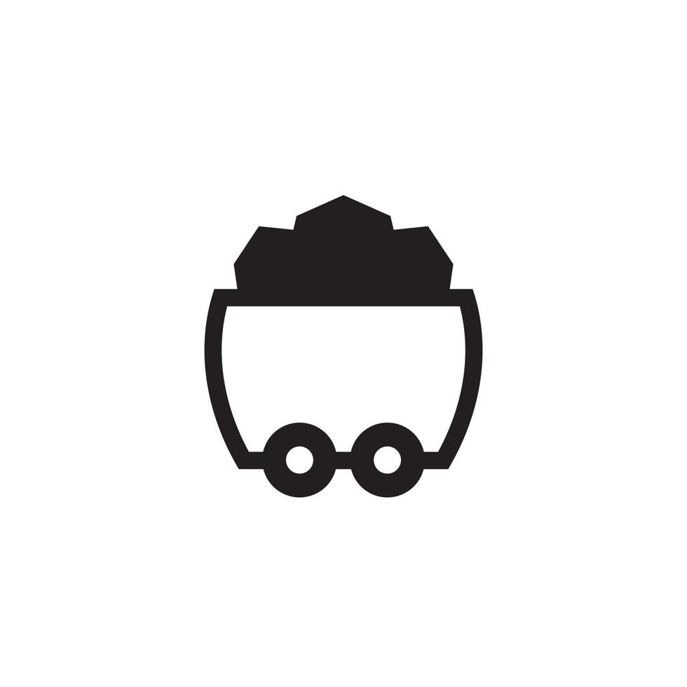 coal minecart icon on white vector