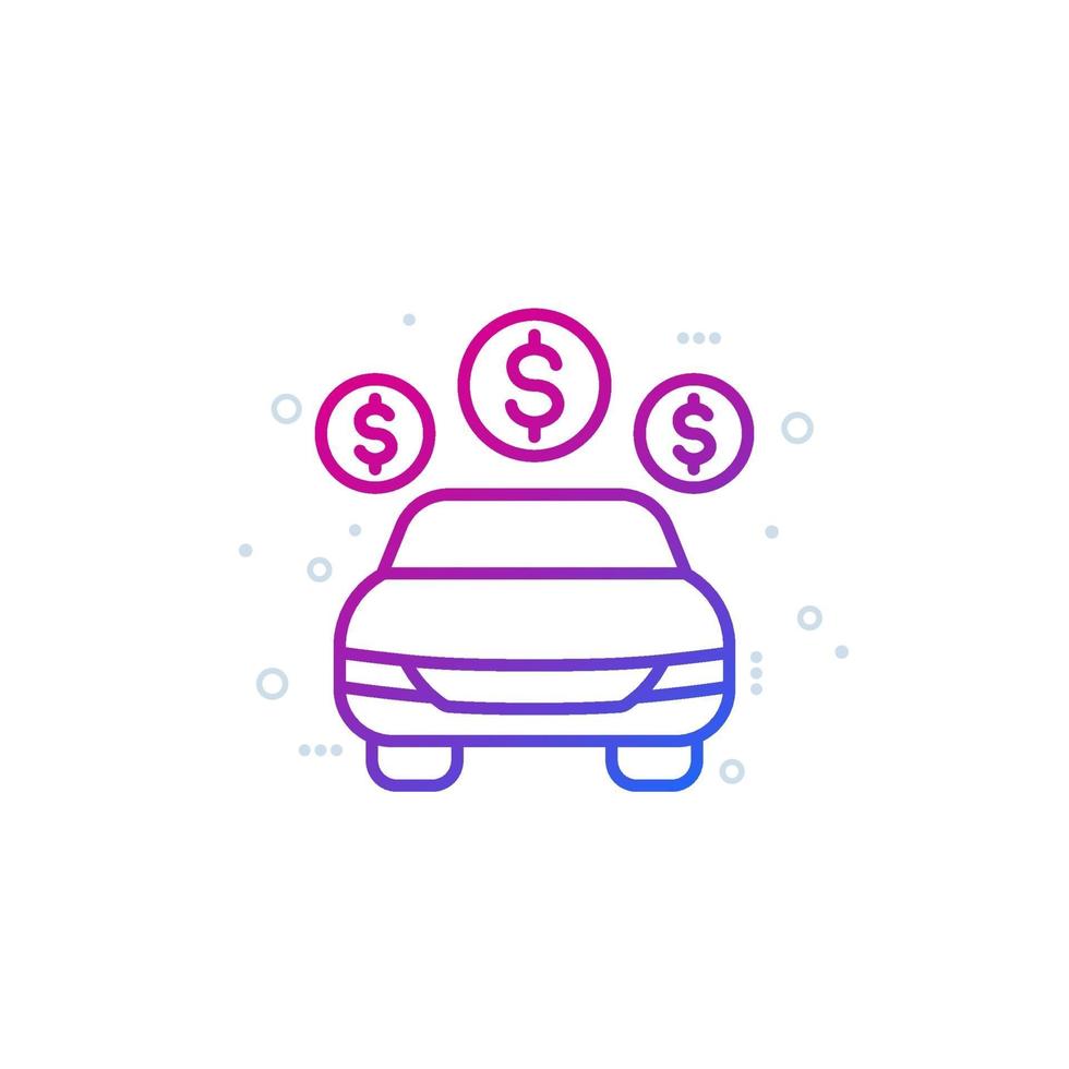 car payments, cost line icon vector