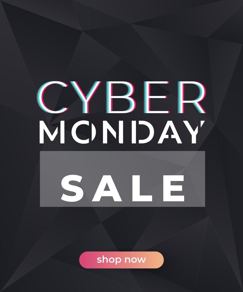 Cyber monday sale banner for web vector