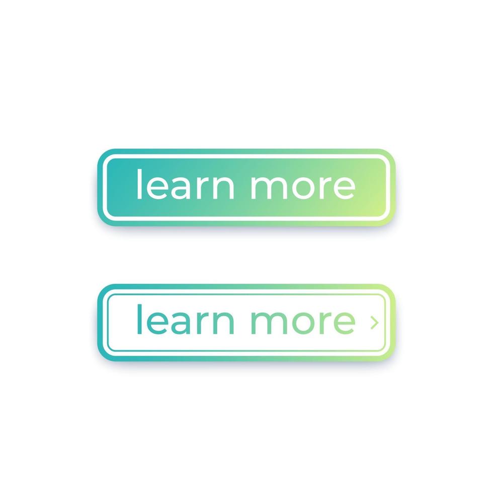buttons for web, learn more vector