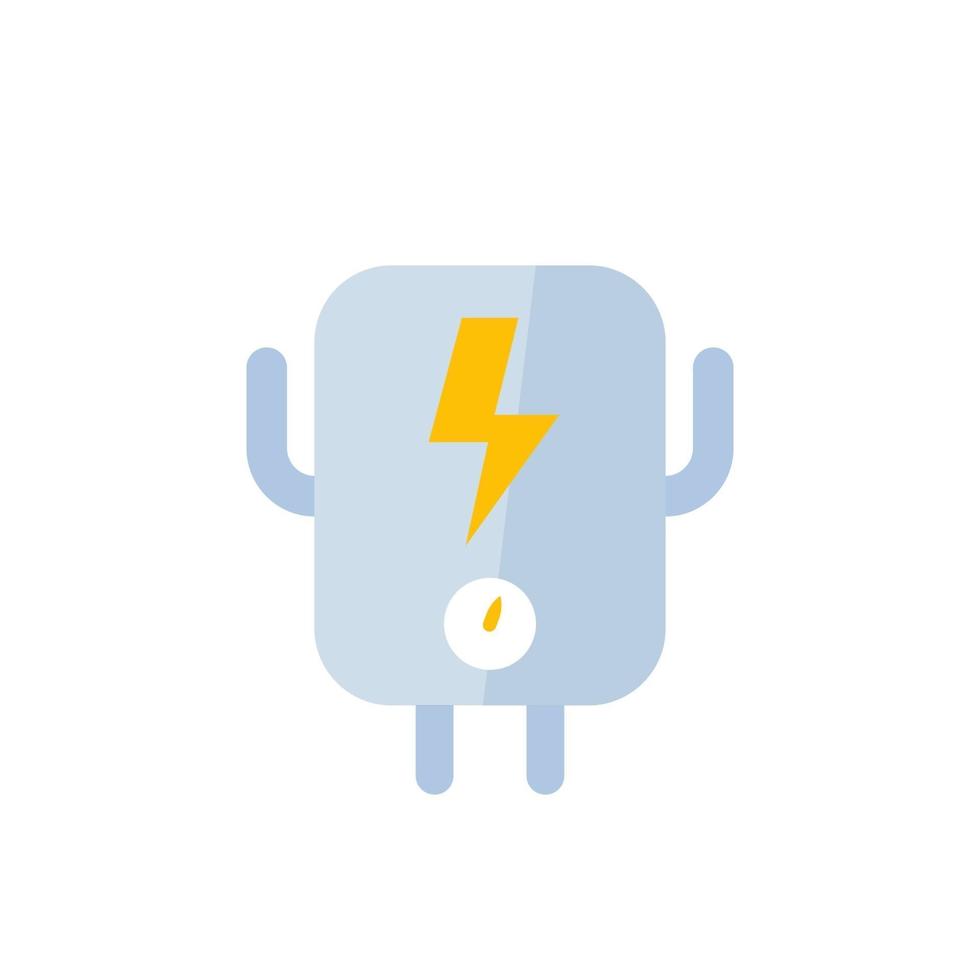 electric system icon on white, flat vector