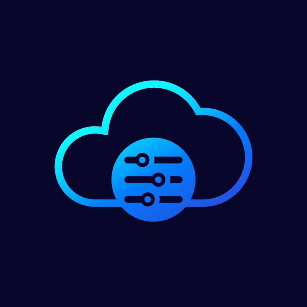 Cloud settings or hosting configuration vector icon