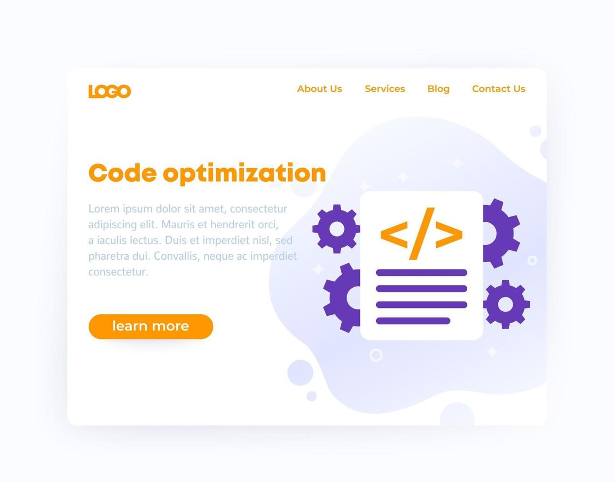 code optimization, website template design, vector