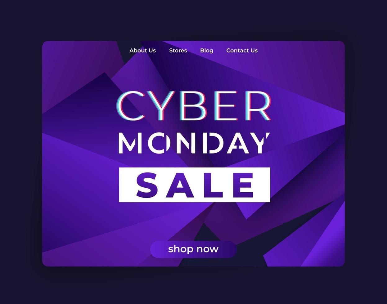 Cyber monday sale, vector banner for website