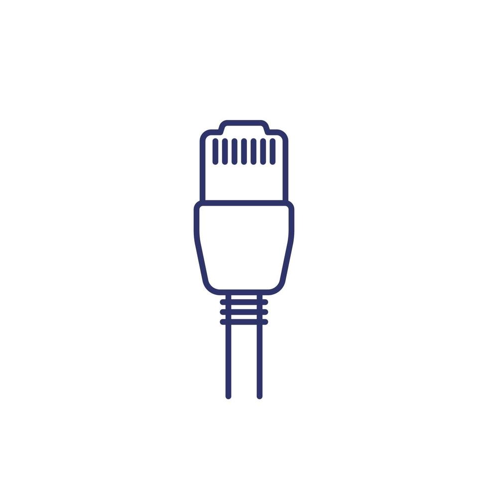 ethernet cable with a plug, line icon vector