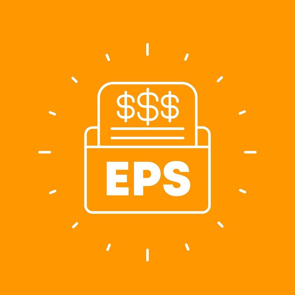 EPS, Earnings per share, financial outline icon vector