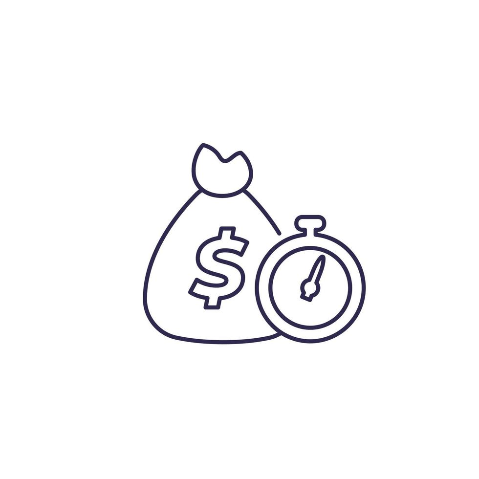 fast loan icon, line vector