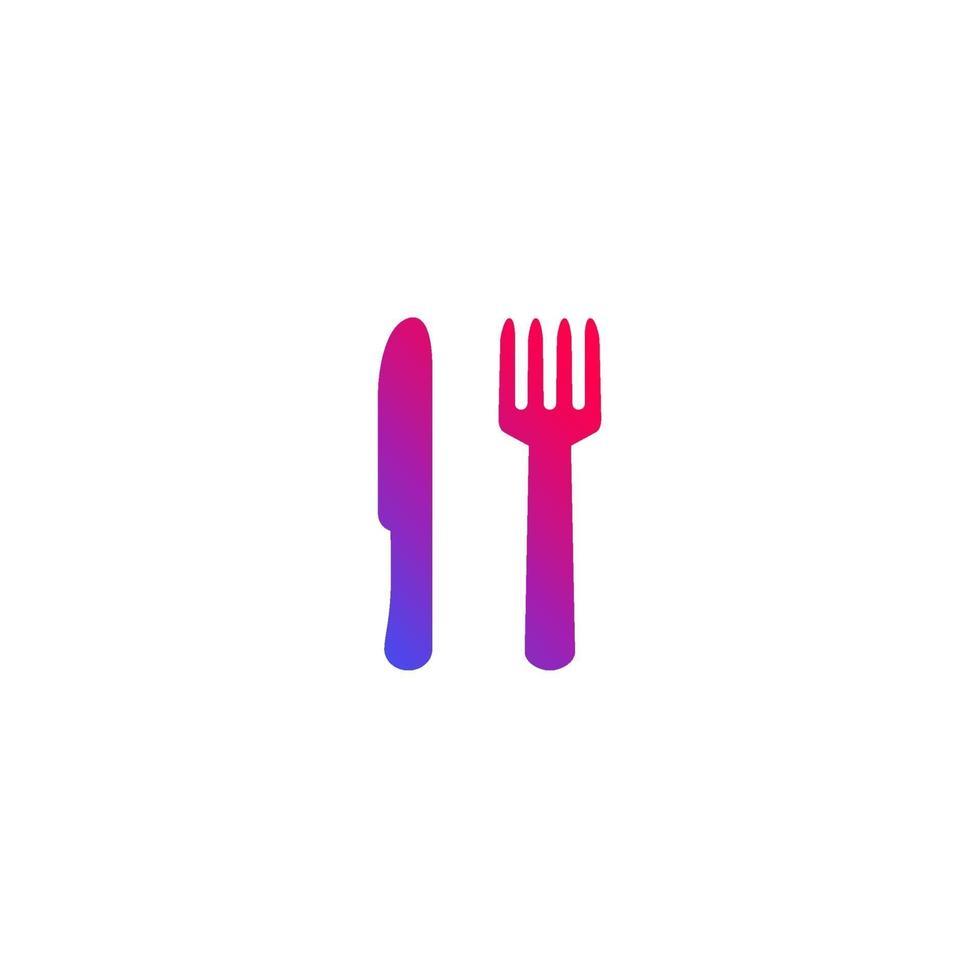 icono de comida con cuchillo y tenedor vector