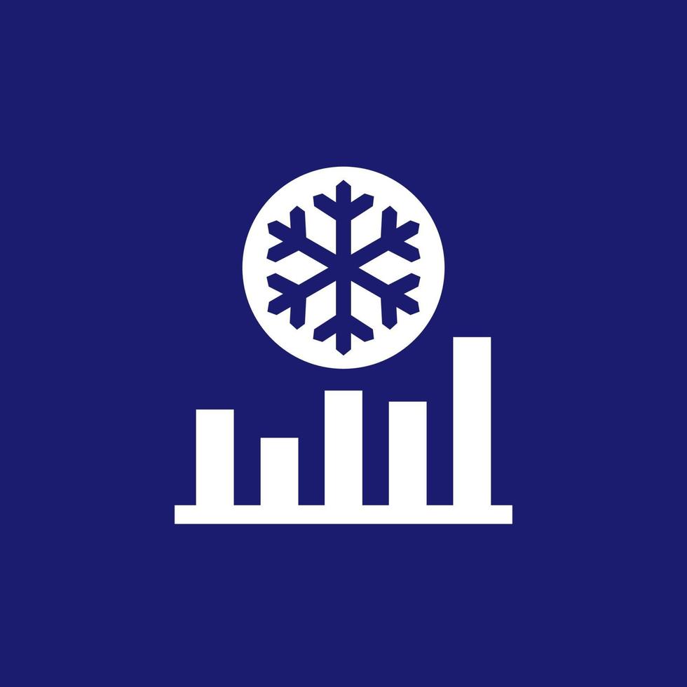 freeze level control icon with graph, vector