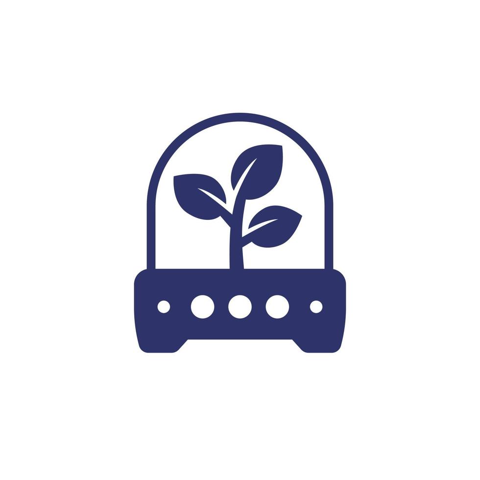 incubator with growing plant icon vector