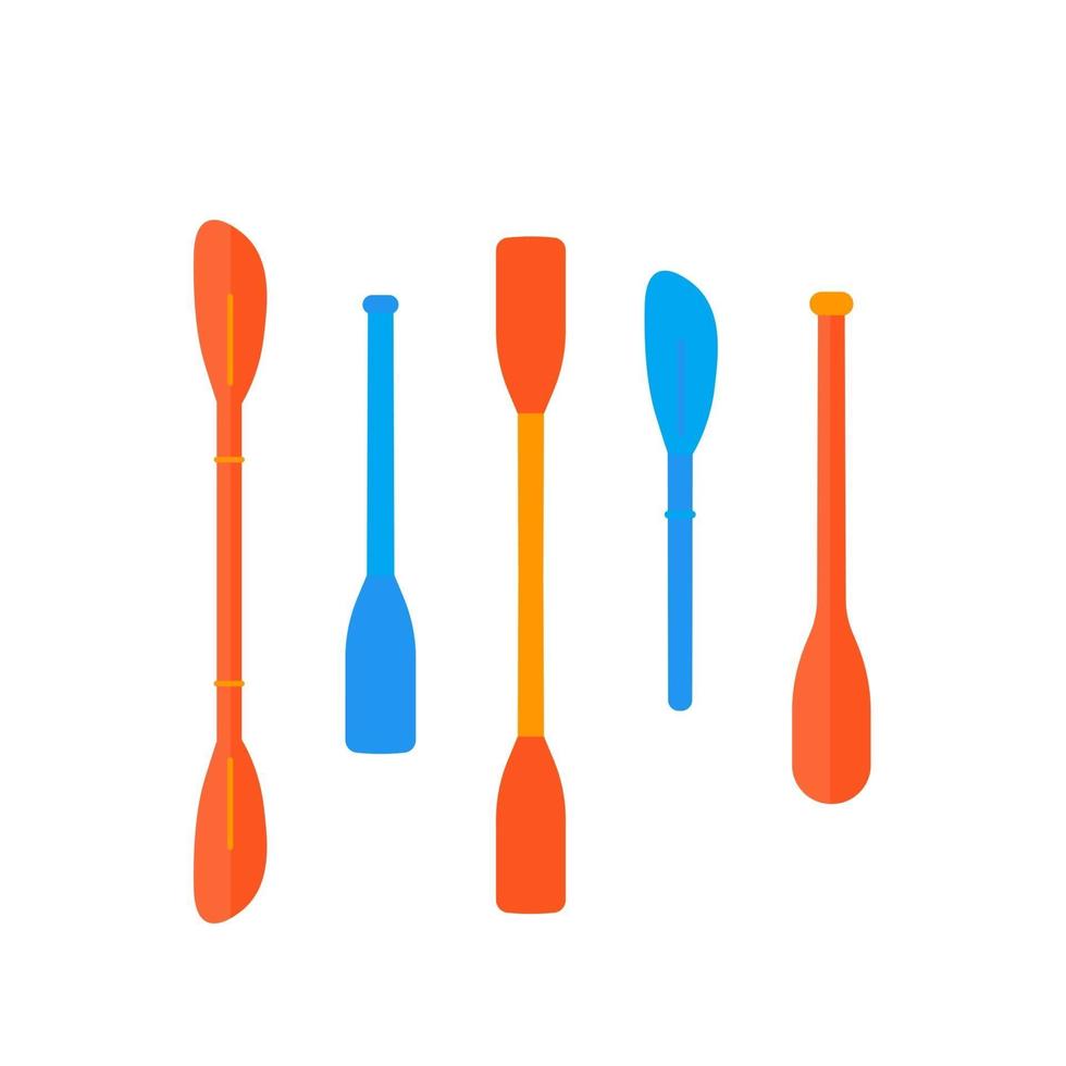 Kayak paddles on white, vector