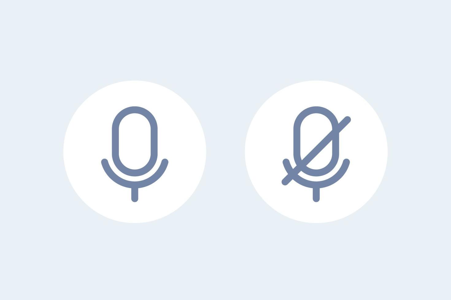 microphone off and on line icons vector