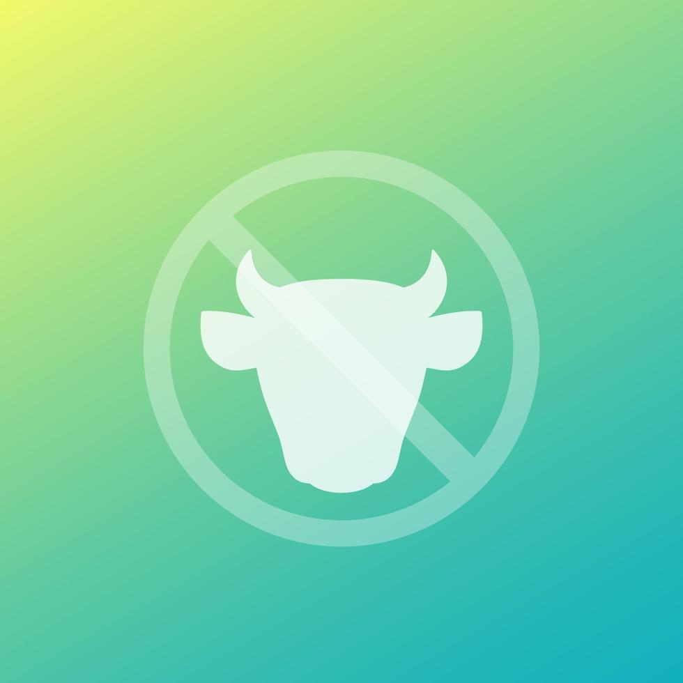 No milk and lactose sign with cow vector