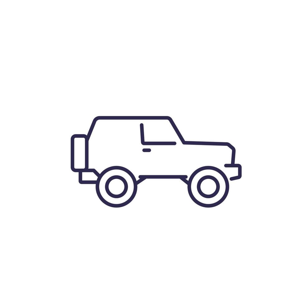 off-road car, 4wd suv line icon vector