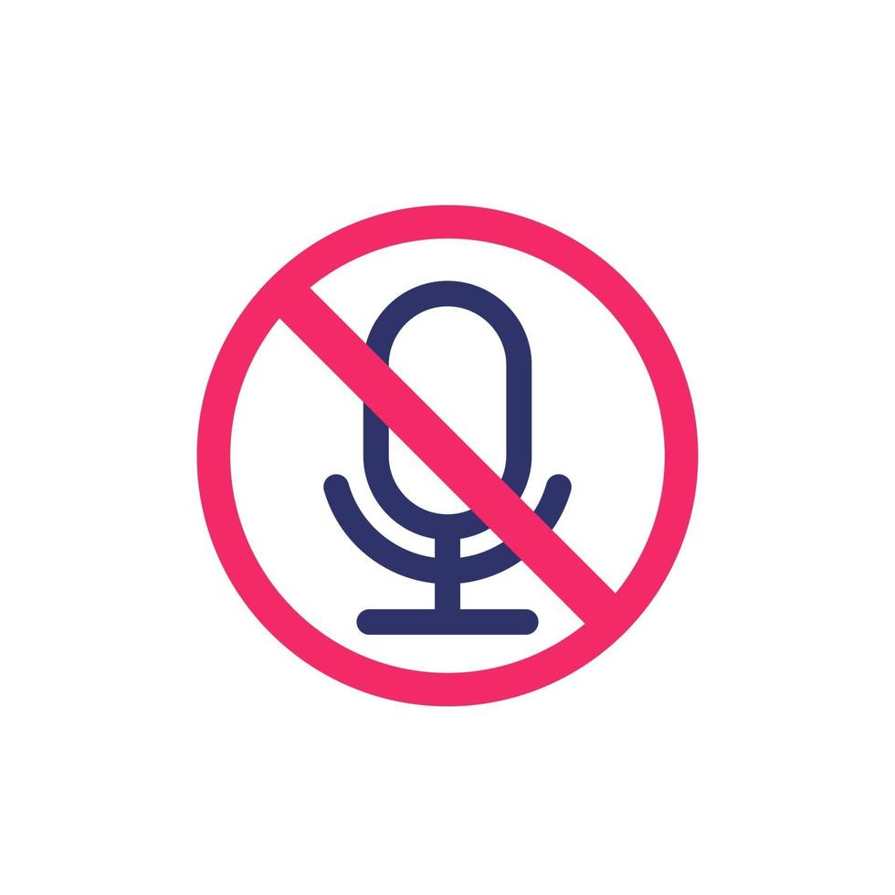 no recording sign with microphone vector