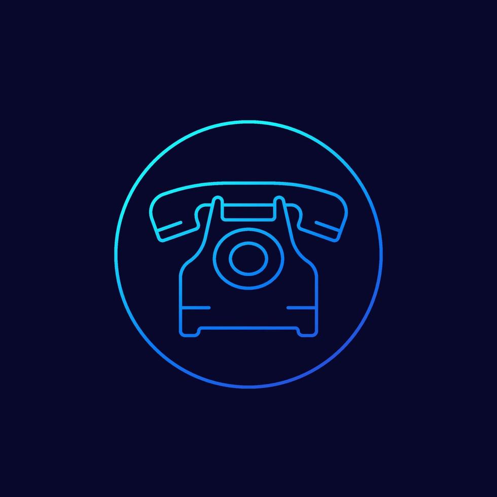 old phone vector line icon