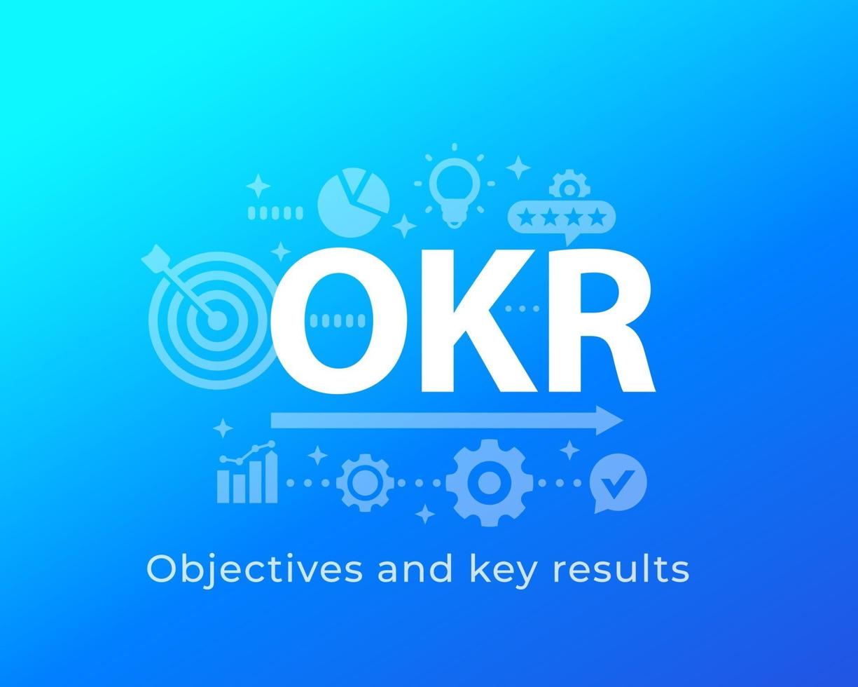 OKR, Objectives and key results, vector illustration