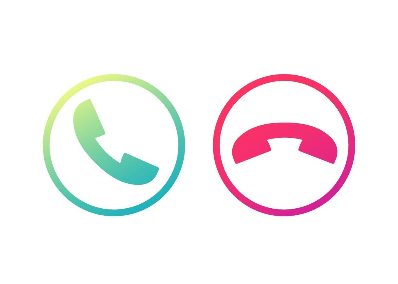 phone call buttons, decline and accept vector