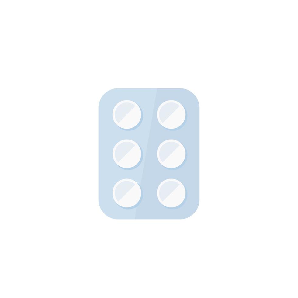 pills pack, blister icon on white vector