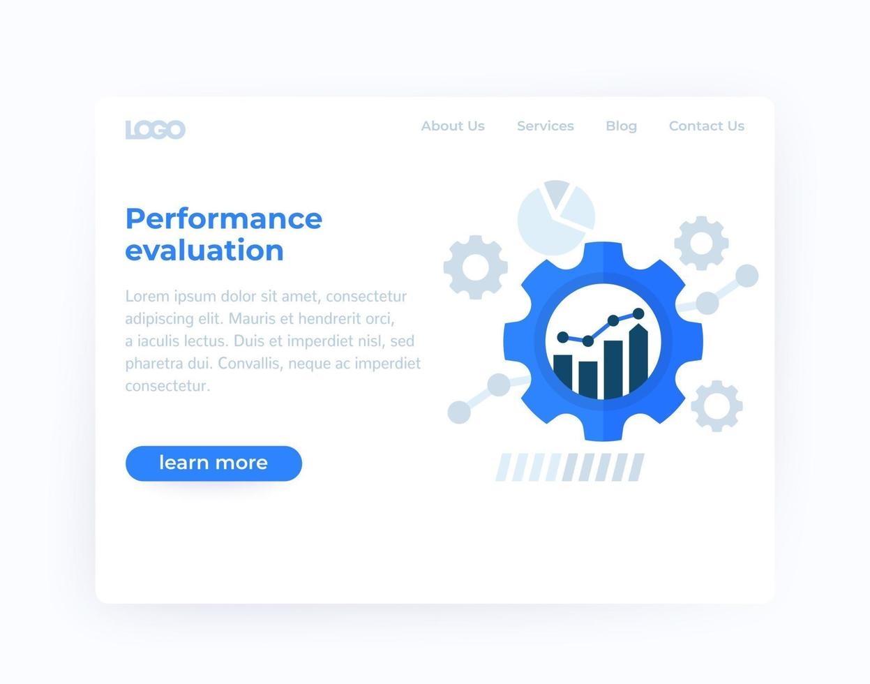 performance evaluation, productive capacity website template vector