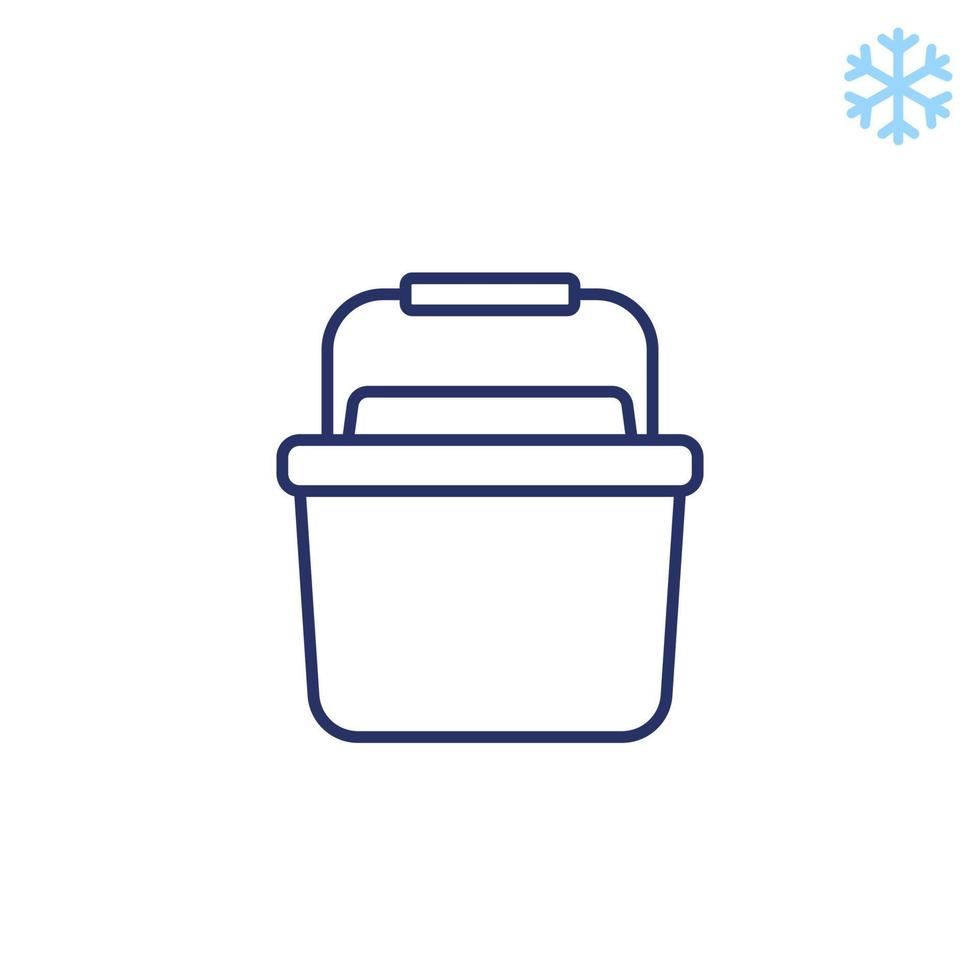 Portable fridge, cooler line icon vector