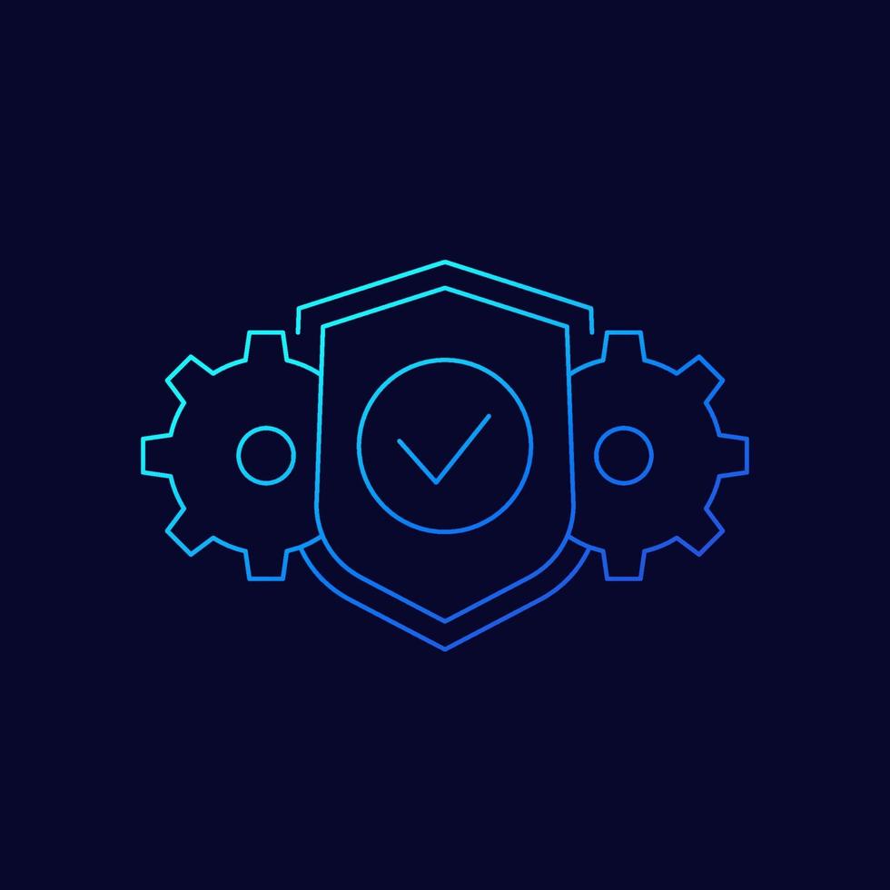 icono de configuración de privacidad, vector lineal